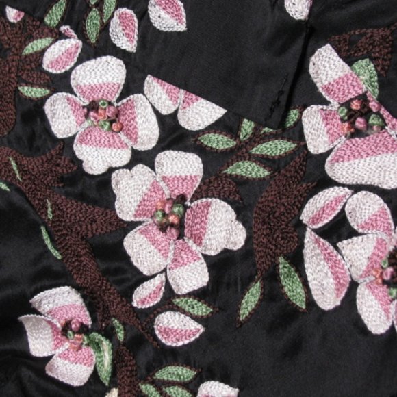 COLLETTE DINNIGAN SILK BLAZER  3D CHERRY BLOSSOM - Picture 3 of 12